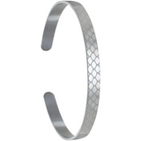 Bracelet Acier Demi Jonc Plat et Ecailles Bracelet Acier Demi Jonc Plat et Ecailles