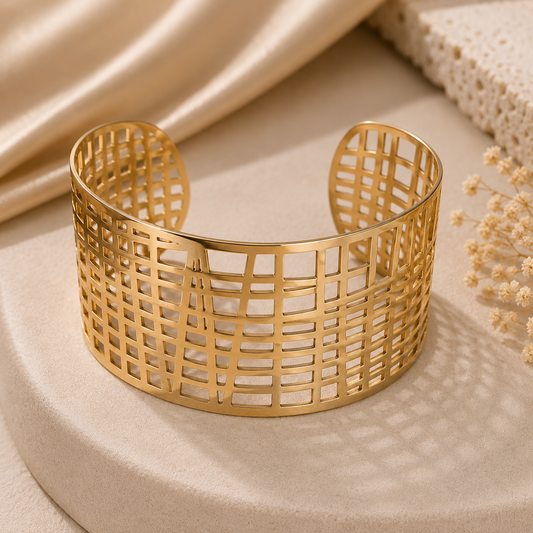 Bracelet Manchette Élégance Dorée – Acier Inoxydable CN