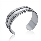 JONC ACIER  inoxydable  2 BANDES TRESSEES JONC ACIER  inoxydable  2 BANDES TRESSEES
