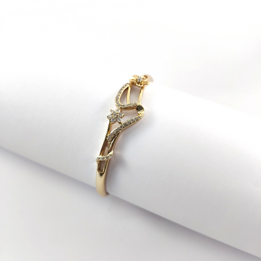 Bracelet Xuping doré avec zirconium – Design fleuri et élégant