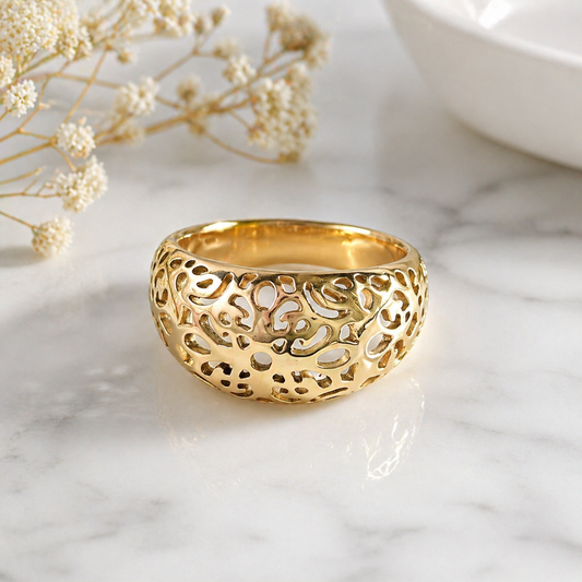 Bague Plaquée Or Filigrane – Marque CN | Garantie 10 Ans