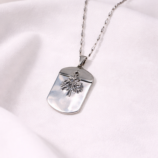 Collier Acier Inoxydable Pendentif Palmier – Élégance Minimaliste & Style Vacances
