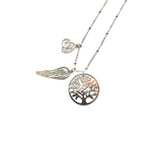 Collier en Acier Inoxydable – Arbre de Vie, Aile d’Ange & Cœur Collier en Acier Inoxydable – Arbre de Vie, Aile d’Ange & Cœur