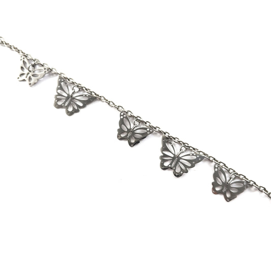 Gourmette Papillons en Acier Inoxydable