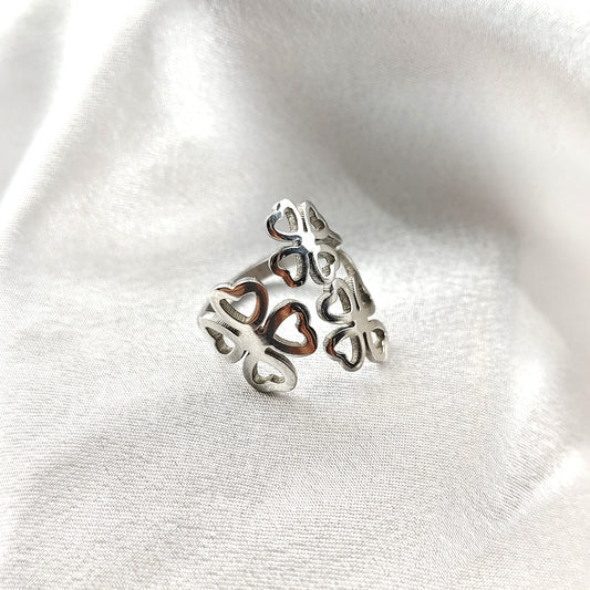 Bague en acier inoxydable papillons ajourés – Élégance et légèreté