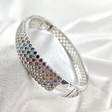 Bracelet en argent serti de pierres multicolores – Éclat et élégance Bracelet en argent serti de pierres multicolores – Éclat et élégance