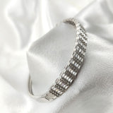 Bracelet en Argent – Éclat Intemporel à Maillons Sertis Bracelet en Argent – Éclat Intemporel à Maillons Sertis