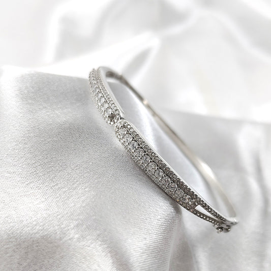 Bracelet Argent Minimaliste au Double Éclat
