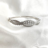 Bracelet Luxe Raffiné – Feuilles Étincelantes en Argent Bracelet Luxe Raffiné – Feuilles Étincelantes en Argent