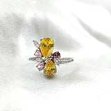 Bague en Argent – Éclat Floral Multicolore Bague en Argent – Éclat Floral Multicolore