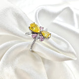 Bague en Argent – Éclat Floral Multicolore Bague en Argent – Éclat Floral Multicolore