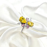 Bague en Argent – Éclat Floral Multicolore Bague en Argent – Éclat Floral Multicolore
