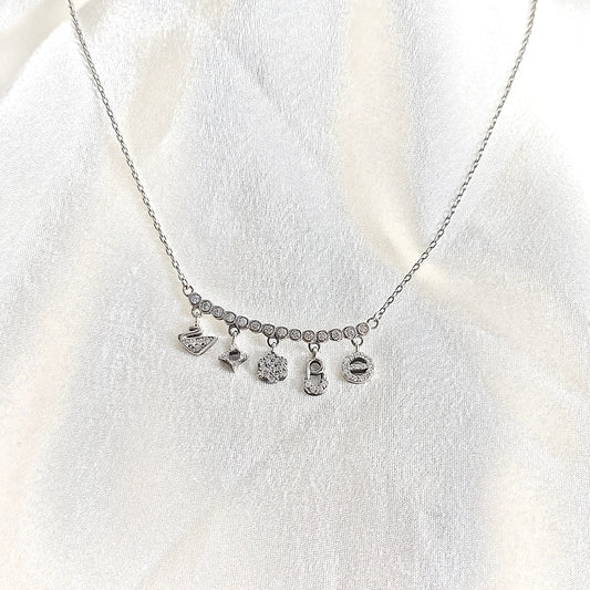 Collier “Charms Étincelants” en Argent