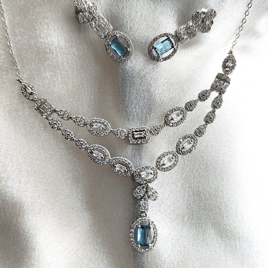 Parure Royale en Argent avec Pierres Bleues
