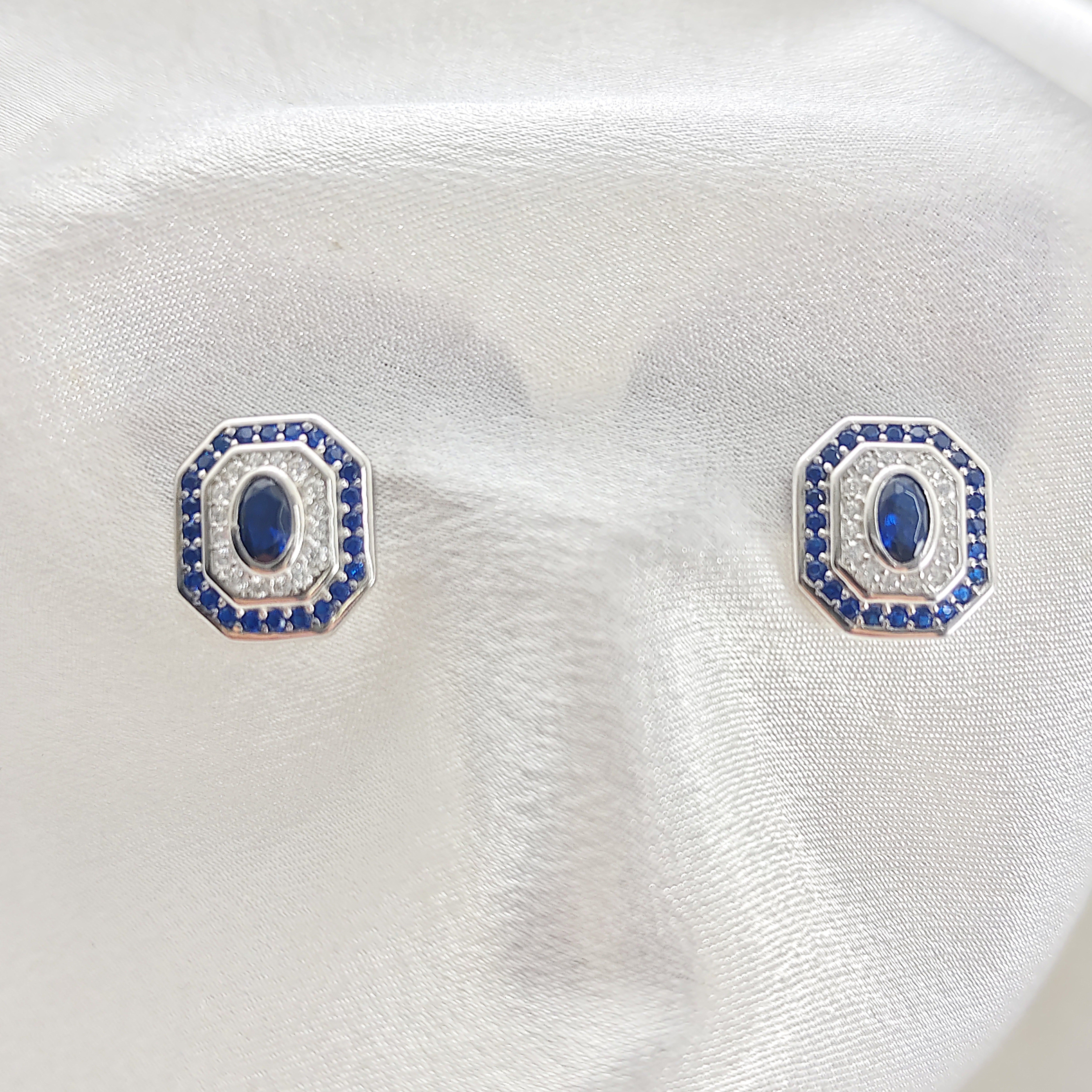 Boucles d’Oreilles “Élégance Saphir” en Argent Boucles d’Oreilles “Élégance Saphir” en Argent