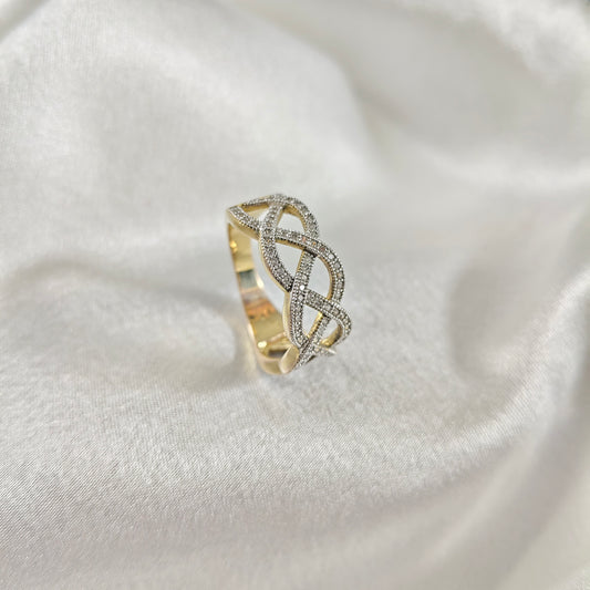 Bague “Élégance Entrelacée” en Plaqué Or
