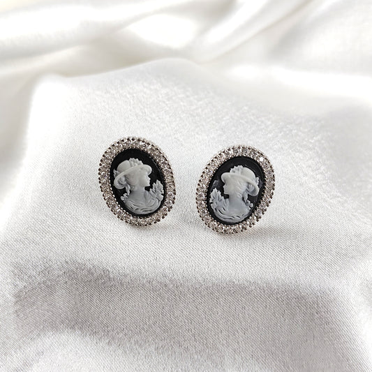 Boucles d’Oreilles “Camée Vintage” en Argent