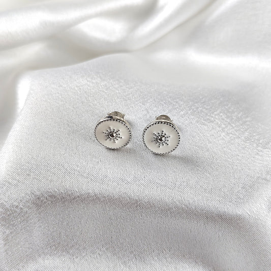 Boucles d’Oreilles “Étoile Émaillée” en Argent