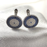 Boucles d’Oreilles “Œil Protecteur” en Argent et Oxydes Bleus Boucles d’Oreilles “Œil Protecteur” en Argent et Oxydes Bleus