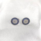 Boucles d’Oreilles “Œil Protecteur” en Argent et Oxydes Bleus Boucles d’Oreilles “Œil Protecteur” en Argent et Oxydes Bleus