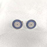 Boucles d’Oreilles “Œil Protecteur” en Argent et Oxydes Bleus Boucles d’Oreilles “Œil Protecteur” en Argent et Oxydes Bleus
