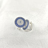 Boucles d’Oreilles “Œil Protecteur” en Argent et Oxydes Bleus Boucles d’Oreilles “Œil Protecteur” en Argent et Oxydes Bleus