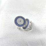 Boucles d’Oreilles “Œil Protecteur” en Argent et Oxydes Bleus Boucles d’Oreilles “Œil Protecteur” en Argent et Oxydes Bleus