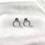 Boucles d’Oreilles “Croissant Scintillant” en Argent Boucles d’Oreilles “Croissant Scintillant” en Argent