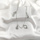 Chaîne en Argent avec Pendentifs Mode Glamour Chaîne en Argent avec Pendentifs Mode Glamour