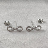 Boucles d’Oreilles Infini Pavées en Argent 925 Boucles d’Oreilles Infini Pavées en Argent 925