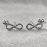 Boucles d’Oreilles Infini Pavées en Argent 925 Boucles d’Oreilles Infini Pavées en Argent 925