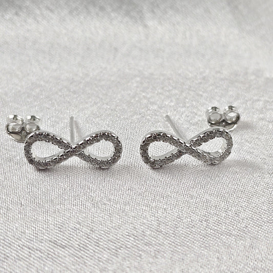 Boucles d’Oreilles Infini Pavées en Argent 925