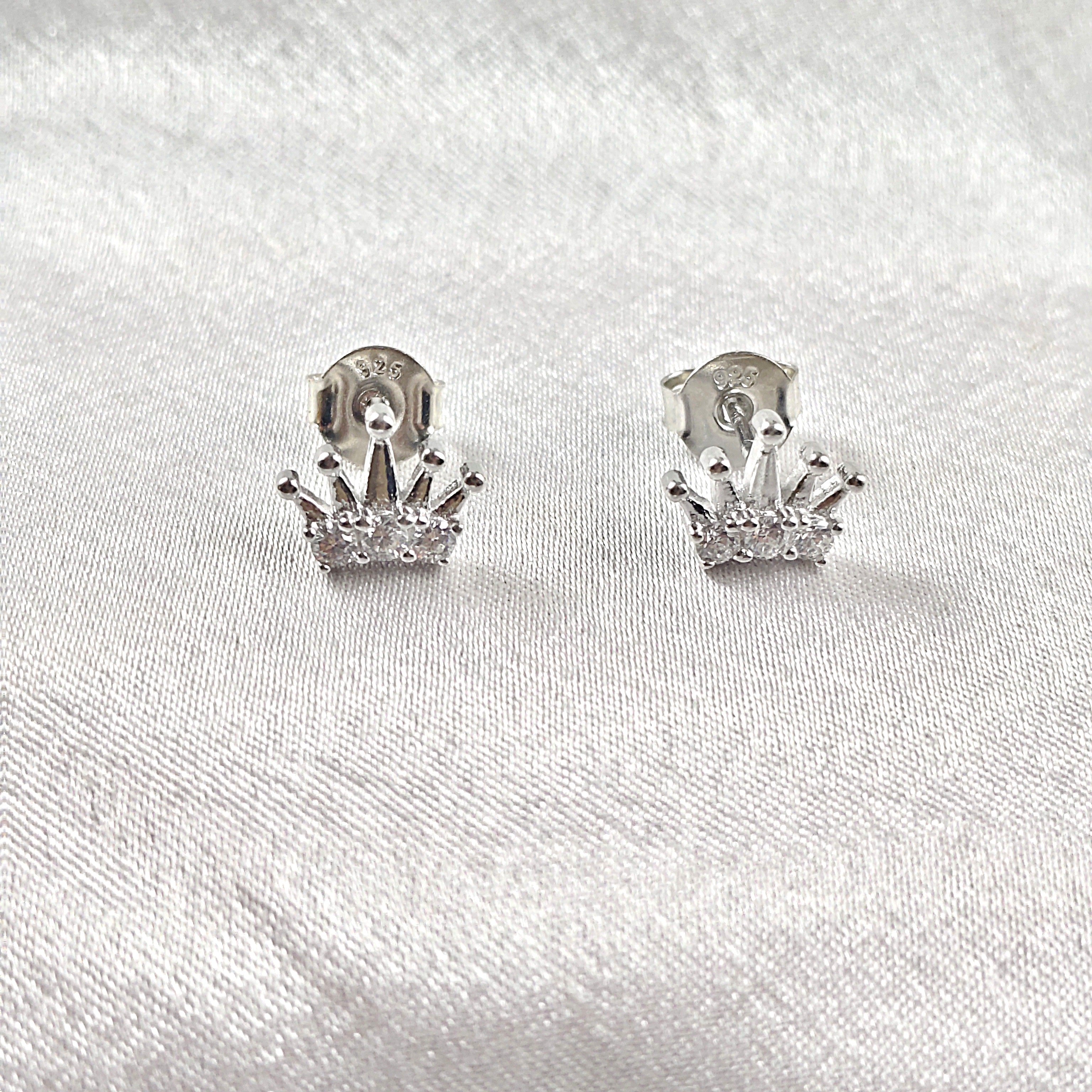Boucles d’Oreilles Couronne en Argent 925 Boucles d’Oreilles Couronne en Argent 925