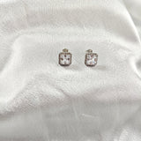 Boucles d’Oreilles Carrées Halo en Argent 925 Boucles d’Oreilles Carrées Halo en Argent 925