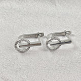 Boucles d’Oreilles Cercle & Barre en Argent 925 Boucles d’Oreilles Cercle & Barre en Argent 925