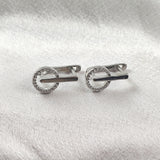 Boucles d’Oreilles Cercle & Barre en Argent 925 Boucles d’Oreilles Cercle & Barre en Argent 925