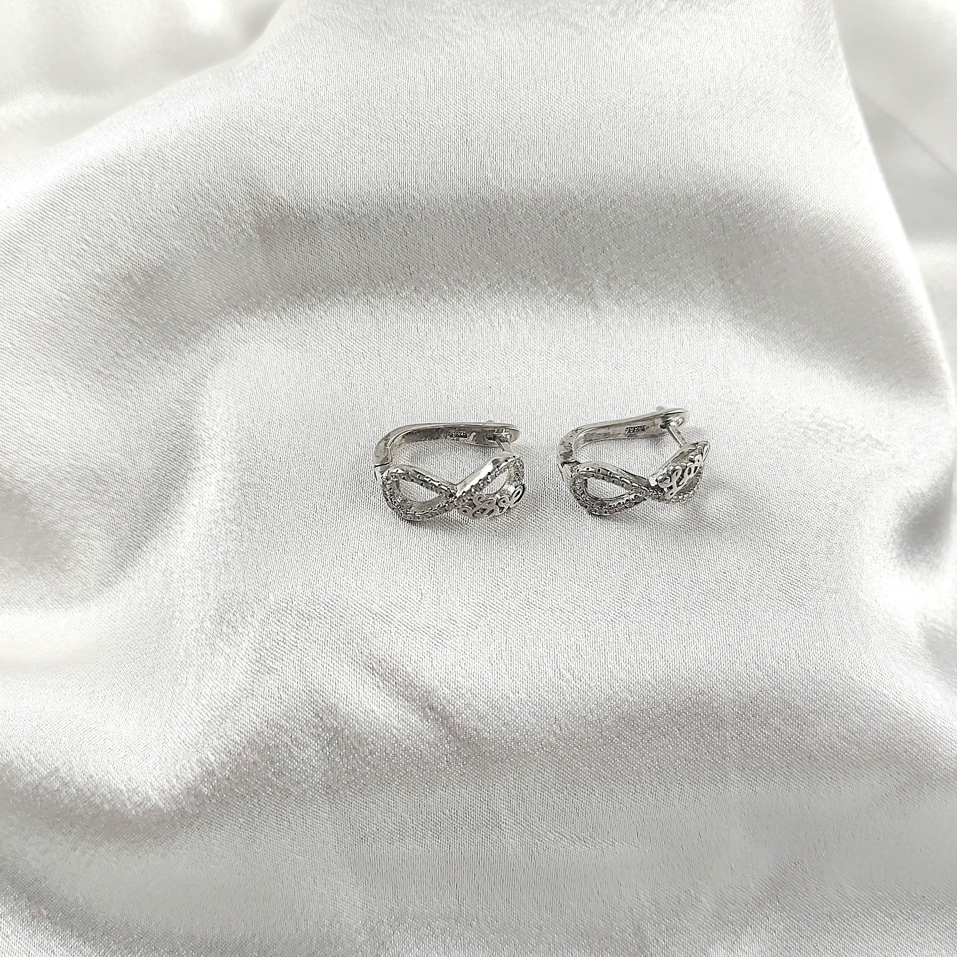 Boucles d’Oreilles Infini "Love" en Argent 925 Boucles d’Oreilles Infini "Love" en Argent 925