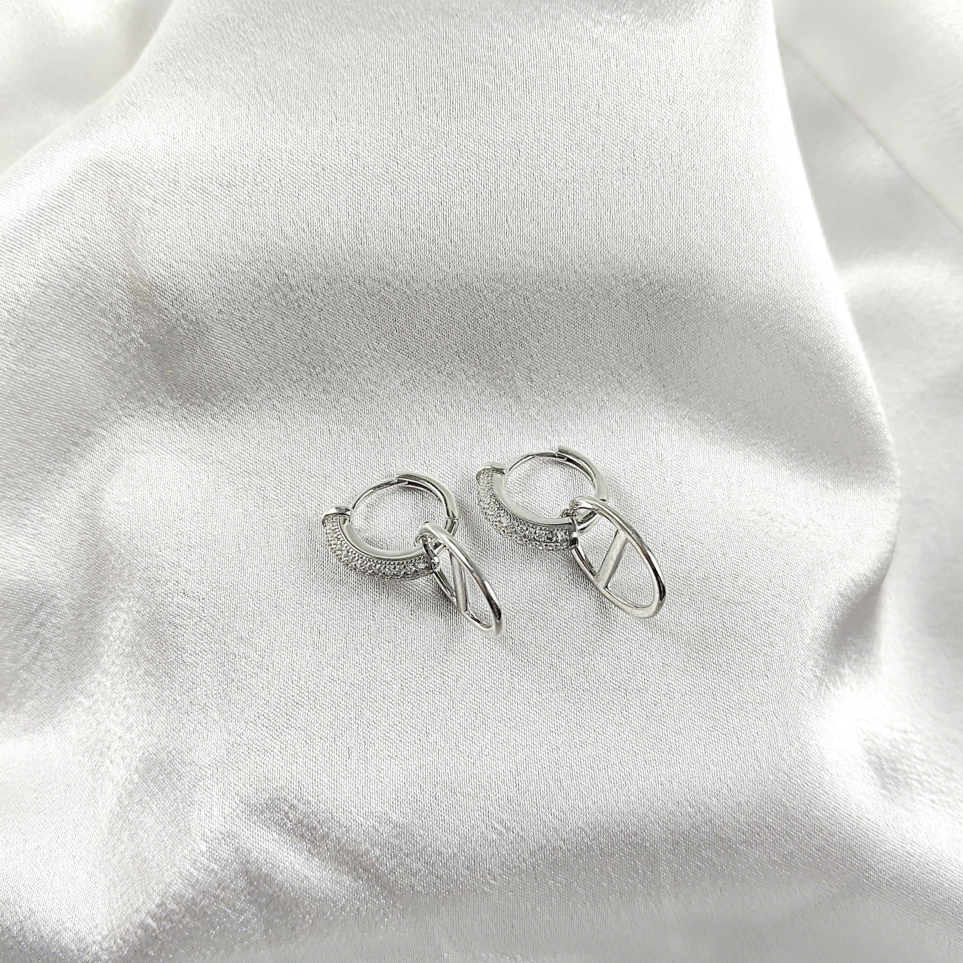 Boucles d’Oreilles Créoles Modernes en Argent 925 Boucles d’Oreilles Créoles Modernes en Argent 925