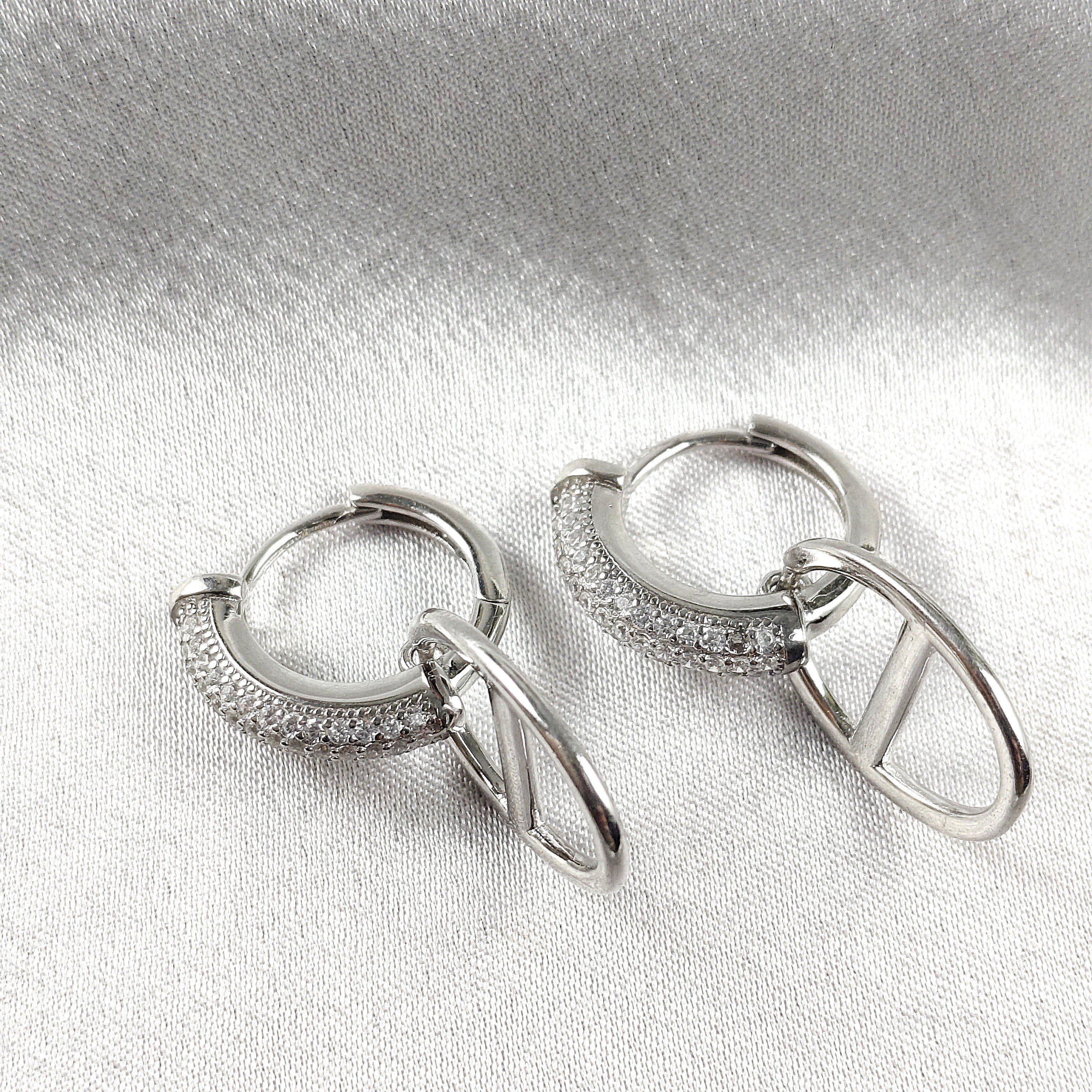 Boucles d’Oreilles Créoles Modernes en Argent 925 Boucles d’Oreilles Créoles Modernes en Argent 925