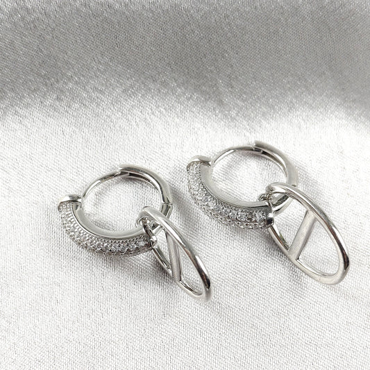 Boucles d’Oreilles Créoles Modernes en Argent 925