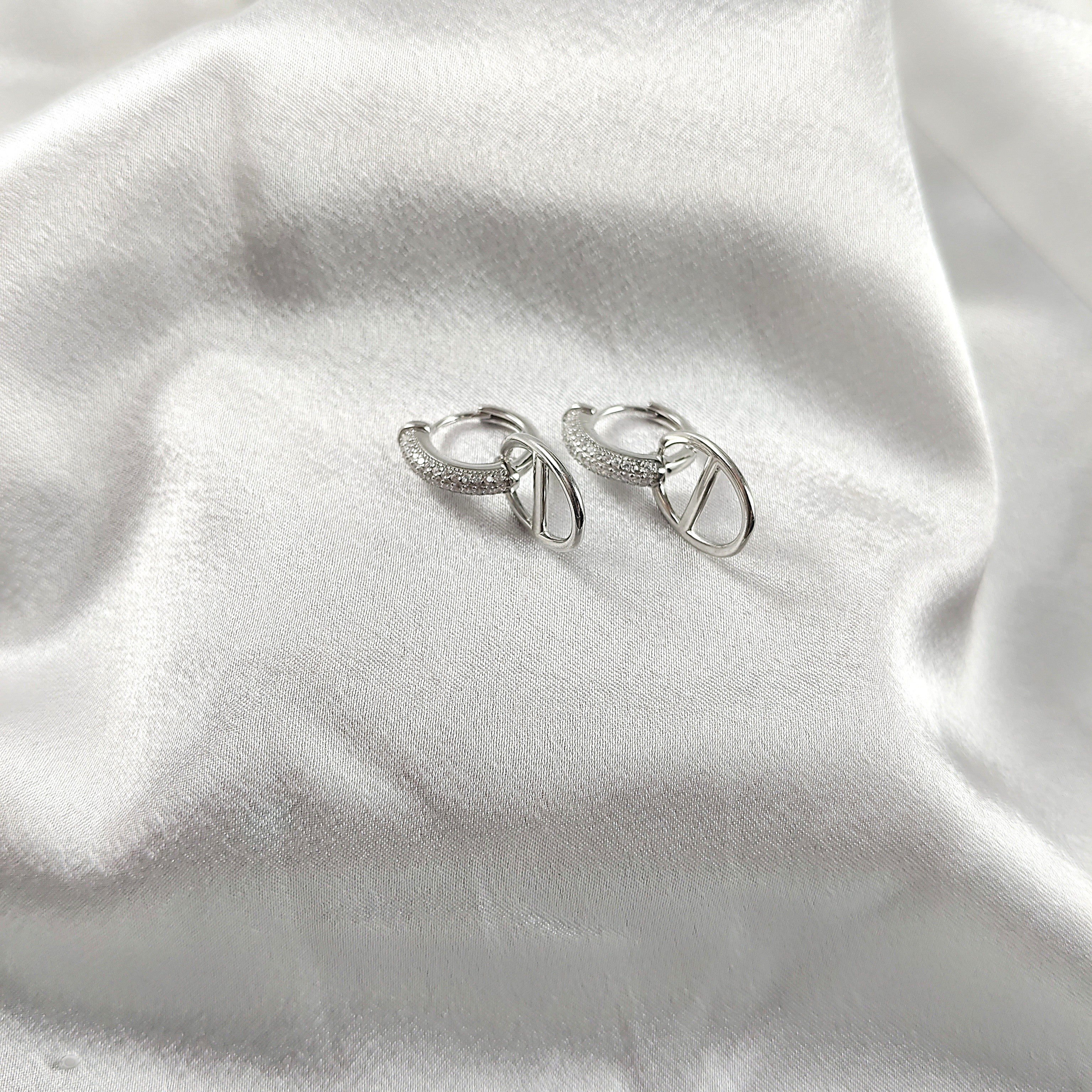 Boucles d’Oreilles Créoles Modernes en Argent 925 Boucles d’Oreilles Créoles Modernes en Argent 925