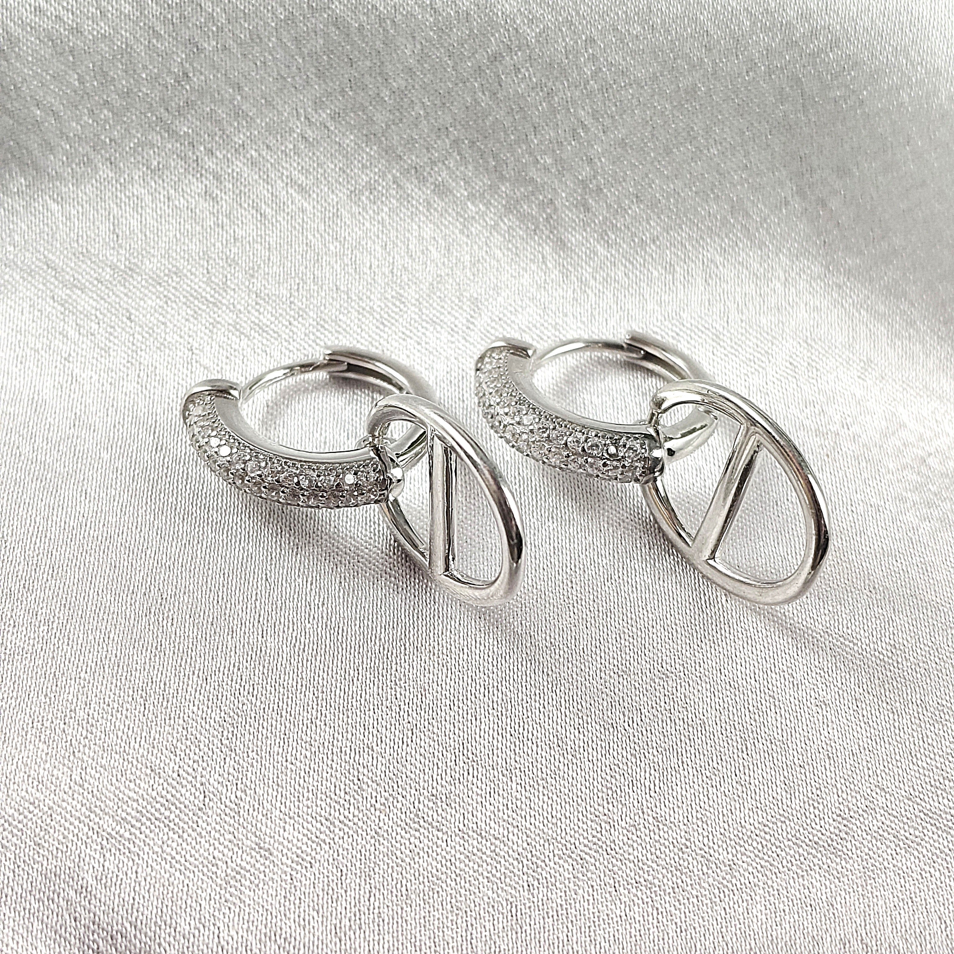 Boucles d’Oreilles Créoles Modernes en Argent 925 Boucles d’Oreilles Créoles Modernes en Argent 925