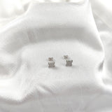 Boucles d’Oreilles Carrées Pavées en Argent 925 Boucles d’Oreilles Carrées Pavées en Argent 925