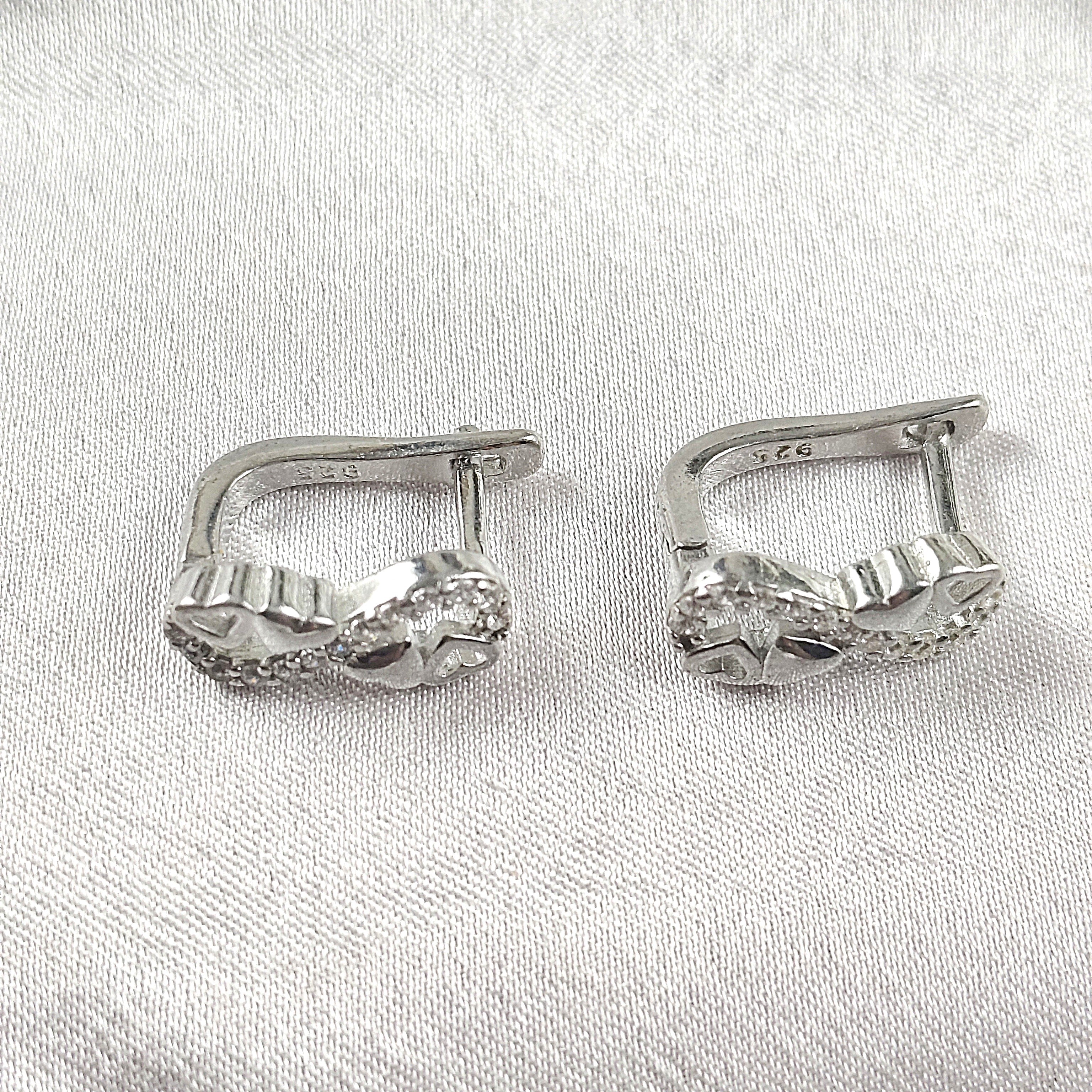 Boucles d’Oreilles Infini & Cœurs en Argent 925 Boucles d’Oreilles Infini & Cœurs en Argent 925
