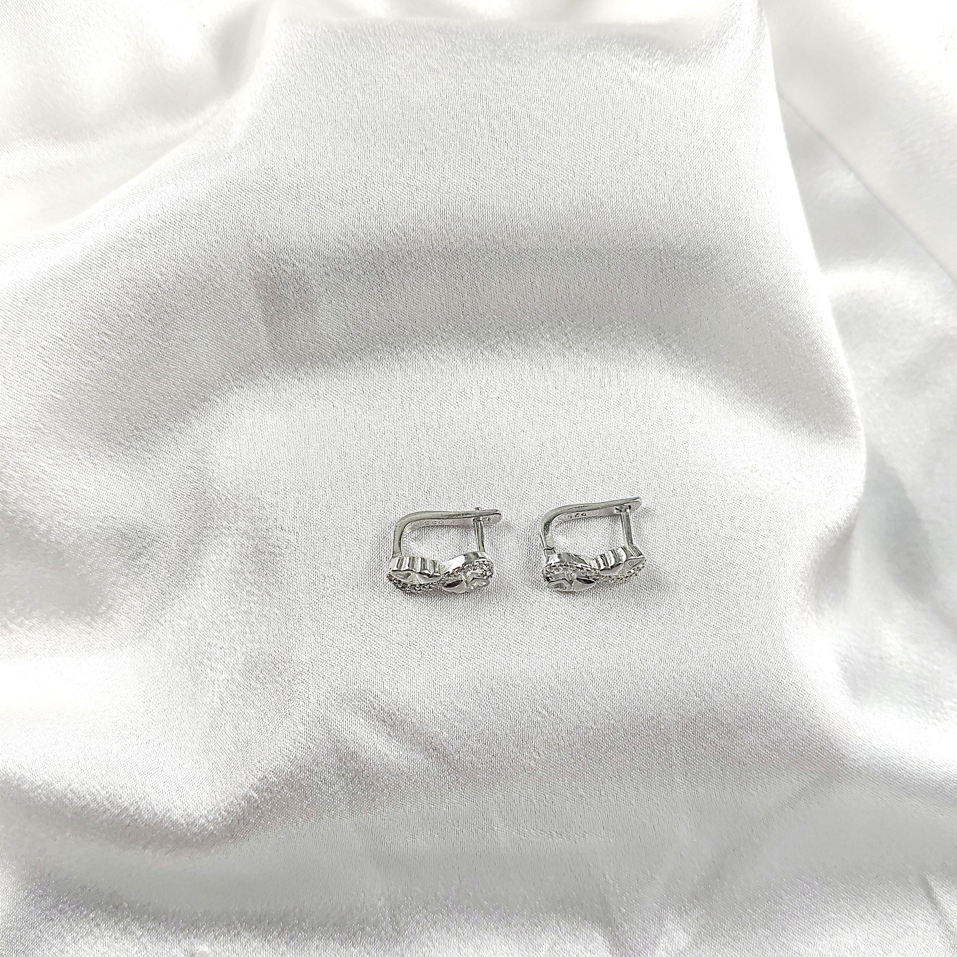 Boucles d’Oreilles Infini & Cœurs en Argent 925 Boucles d’Oreilles Infini & Cœurs en Argent 925