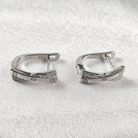Boucles d’Oreilles Rectangulaires Chic en Argent 925