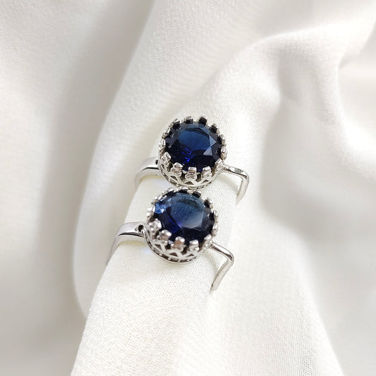 Boucles d’Oreilles en Argent 925 avec Pierre Bleue Royale