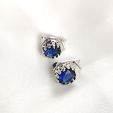 Boucles d’Oreilles en Argent 925 avec Pierre Bleue Royale Boucles d’Oreilles en Argent 925 avec Pierre Bleue Royale