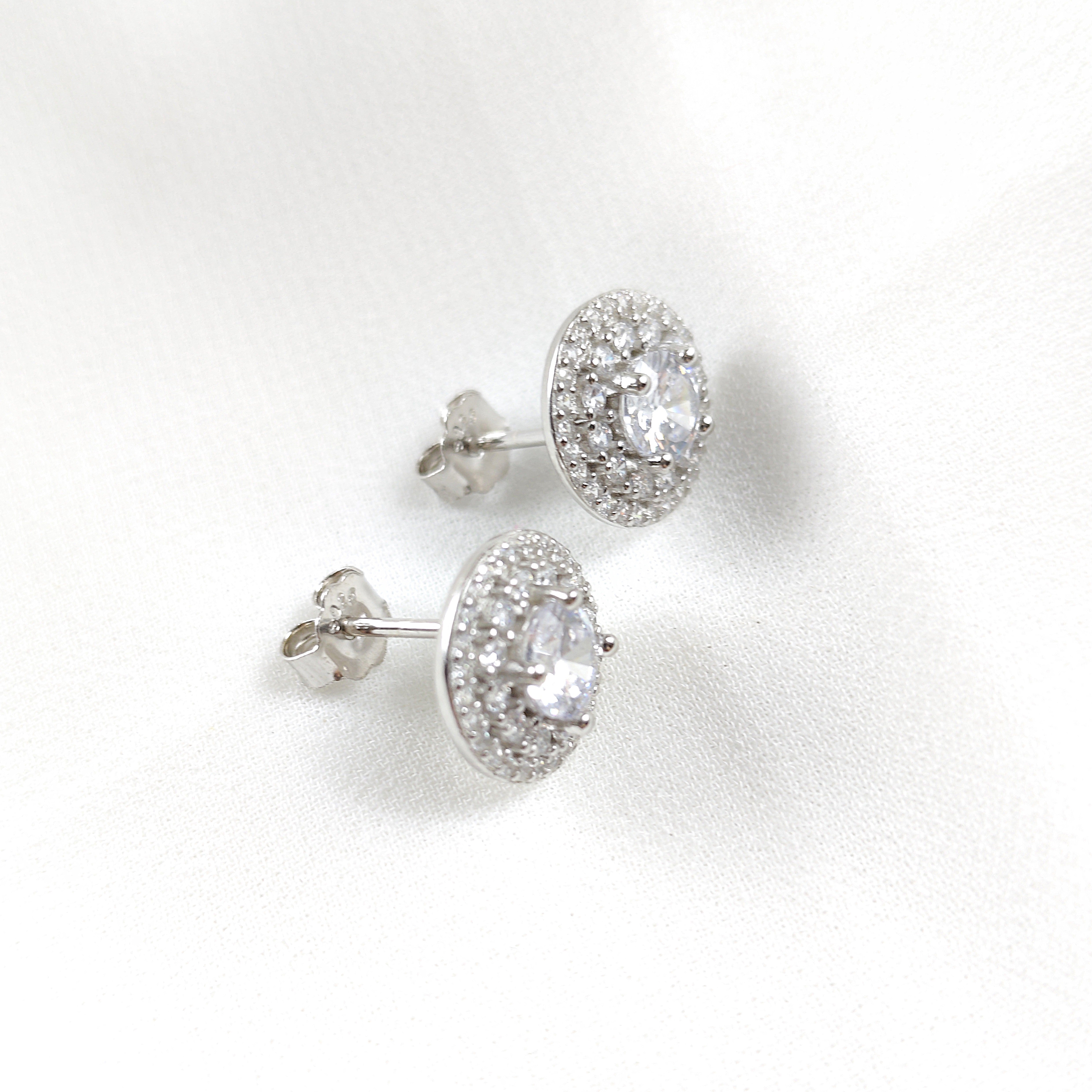 Boucles d’Oreilles Halo en Argent 925 & Zircons Brillants Boucles d’Oreilles Halo en Argent 925 & Zircons Brillants