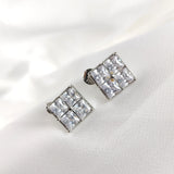 Boucles d’Oreilles Carré Élégant en Argent 925 – Zircons Princes Boucles d’Oreilles Carré Élégant en Argent 925 – Zircons Princes